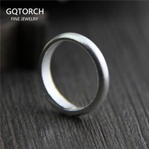 Ring simple real pure 100 925 sterling silver rings for women open type matt processing thumb200