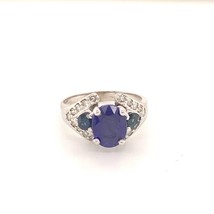 Diamond Sapphire Ring 14k Gold 3.31 TCW Women Certified $2,800 912271 - £1,226.61 GBP