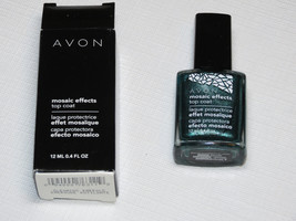 Avon Mosaic Effects Top Coat Gleaming Emerald 12 ml 0.4 fl oz polish mani pedi;; - £8.29 GBP