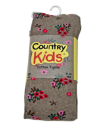 Country Kids Cotton Tights Girls 9-11 Color Brown Floral Multi Cotton Bl... - $7.92