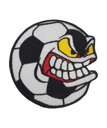 Angry Soccer Ball Embroidered Patch Iron On. Size: 3.5 x 3.5 inches. - £5.86 GBP