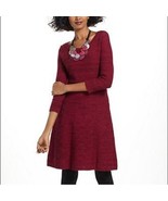 ANTHROPOLOGIE Sparrow Vinifera Sweater Dress Magenta Size Medium Wool/An... - €33,38 EUR
