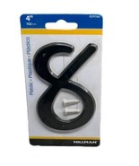 Hillman 4” Plastic Plastico  839766 Number 8 Letter With Screws - Black - $108.57 MXN
