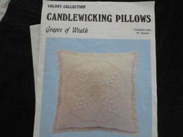 STARTED Colony Collection GRAPES OF WRATH Candlewicking Pillow Kit - 18&quot;... - £9.43 GBP
