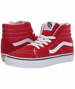 Vans SK8 HI Kids/Unisex Racing Red White Canvas HighTop Skateboard Shoes... - $1,109.57 MXN