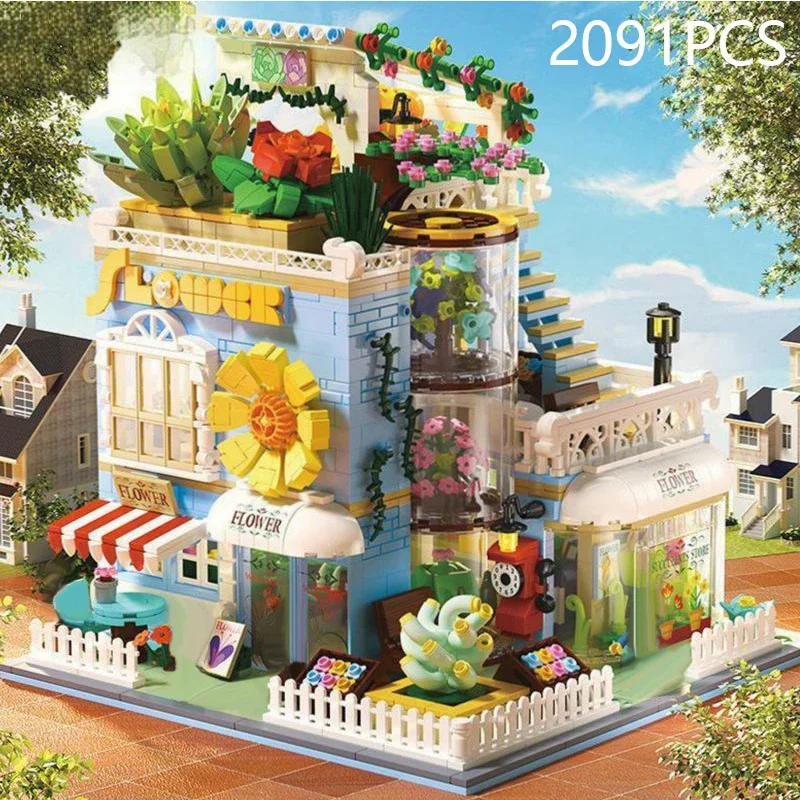 Succulent Flower House Building Block With Light City View Plant Assembly Bricks - £69.72 GBP+