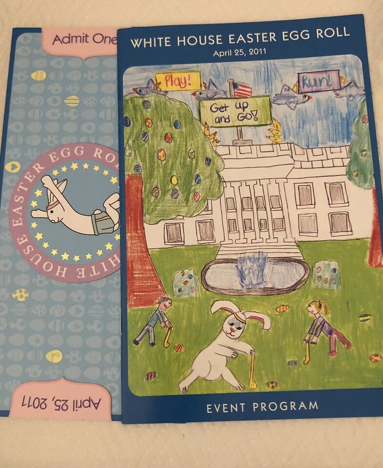 Primary image for RARE OBAMA 2011 EASTER WHITE HOUSE PROGRAM & TICKET  DEMOCRAT BARACK PRESIDENT