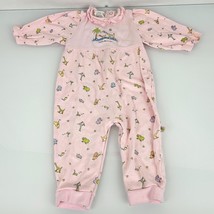 Baby Girl Clothes Vintage Carter&#39;s 0-3 Month Pink John Lennon Giraffe Romper - £23.25 GBP