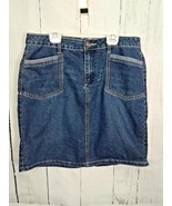 Dressbarn Woman&#39;s Skirt Blue Jean Short Denim Straight Skirt Size 10 - $23.15 CAD