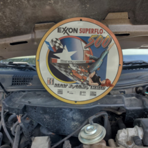 1996 Vintage Exxon Superflo 500 Texas World Speedway Porcelain SignAMERI... - $148.45