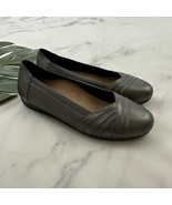 Abeo Womens Comfort Ballet Flats Size 8.5 Frankly Dark Silver Leather Hi... - $52.79 CAD