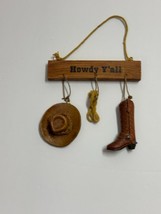 Cowboy Cowgirl hanging wooden sign Hanging Decoration Ornament Midwest - £7.98 GBP