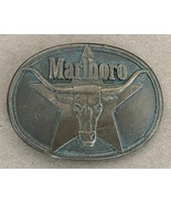 Vintage 1987 Marlboro Solid Brass Rodeo Bull Belt Buckle - Philip Morris... - €16,09 EUR