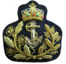 BRUNEI NAVY OFFICER ADMIRAL HAT CAP BADGE NEW HAND EMBROIDERED CP MADE - $19.75