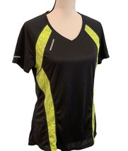 BCG Womens BioViz High Visibility Reflective Athletic Shirt Size M Black Yellow  - £10.09 GBP