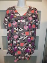 Strictly Scrubs Stretch Dogs 4 Pocket Scrub Shirt Size L Women's NWOT - $18.00
