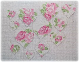 Vintage Cutter Quilt FeedSack Heart Applique Die Cuts 1950s Blanket Cut ... - $14.24