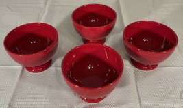 4- WAECHTERSBACH 5 INCH Footed All Purpose Bowl Soup Cereal Red-Cherry G... - £71.18 GBP