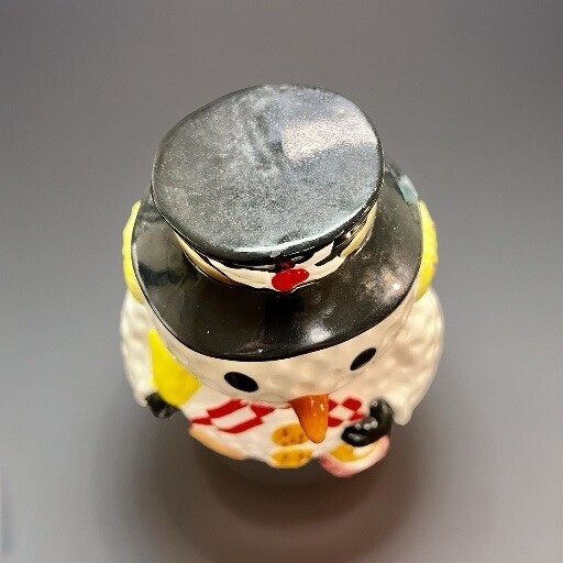 Cute Vintage Gibson Snowman Golfball Cookie Jar Christmas Holiday Canister Item image 3