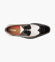 Stacy Adams Gallinari Wingtip Lace Up Leather Shoes Black Gray 25660-910 image 5