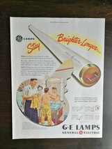 Vintage 1947 General Electric G.E. Lamps Full Page Original Color AD - £5.20 GBP