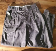 Elite Eddie Domani Taupe Gray Dress Slacks 34X30 Poly / Rayon Pants Super 120s - £30.76 GBP