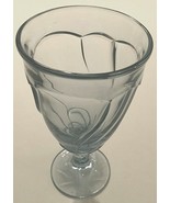 Noritake Sweet Swirl Light Blue Vintage 80s Pressed Glass Water Wine Goblet - $11.31