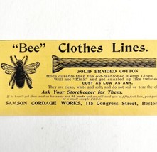Bee Clothes Lines 1894 Advertisement Victorian Samson Cordage Boston 3 A... - $375.23 MXN