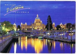 British Columbia Postcard Victoria Parliament Buildings At Night Larger Card - £1.69 GBP