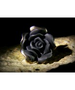 ENGAGEMENT RING OF THE BRIDE OF LUCIFER Vintage Ebony Black Rose Sterlin... - $1,100.00