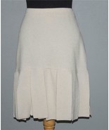 VTG? Bloomingdale&#39;s Light Tan Wide Lower Hanging Tabs Wool Sweater Skirt... - £35.82 GBP