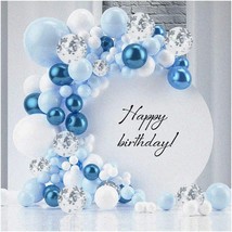 Celestial Celebration Kit: 122-Piece Blue Balloon Garland Arch with Metallic Blu - £33.63 GBP