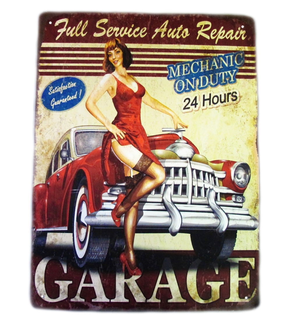 Full Service Auto Repair (Metal Sign-Red) - $25.00