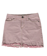 Gap Jeans Womens A Line Skirt Size Small Pink White Striped Stretch Raw Hem - $17.33