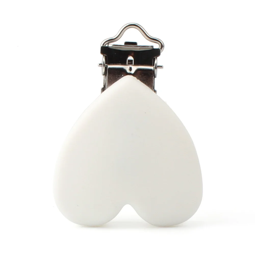KEEP&amp;GROW Heart Shape Silicone Teether Holder Pacifier Chain Clip For DI... - $13.86