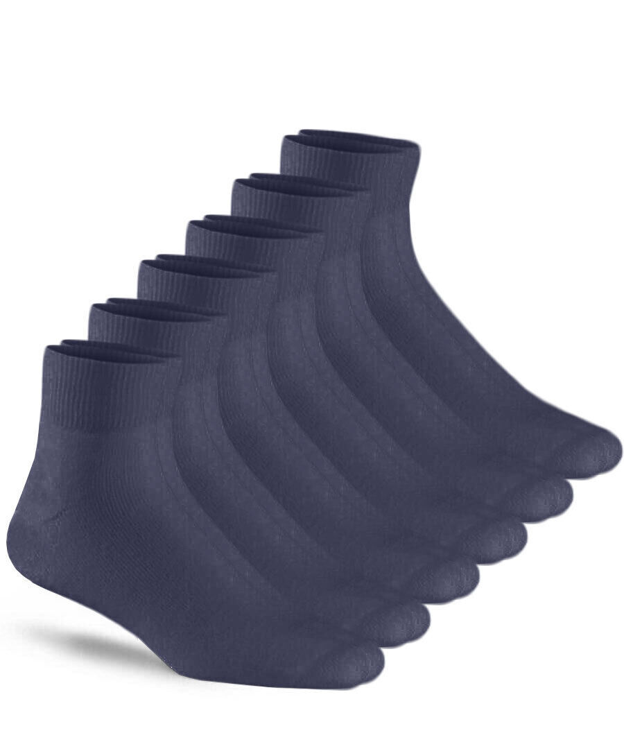 Jefferies Socks Mens Sport Seamless Cushion Navy Quarter Ankle Socks 3 P... - $13.99