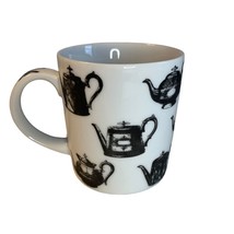 Black and White Teapot Coffee Mug by Antique Pewter Paul Cardew - $10.88
