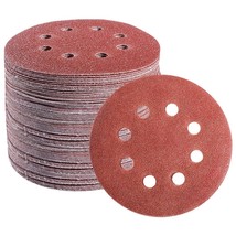 72 Pcs 5 Inch 8 Hole Hook And Loop Adhesive Sanding Discs Sandpaper For ... - £15.14 GBP
