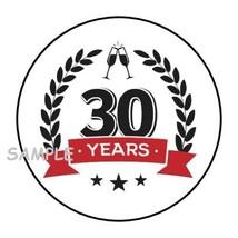 (30) 30 Years Envelope Seals Labels Stickers 1.5&quot; 30TH Birthday Anniversary - £5.98 GBP