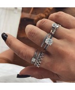 Jewdy crystal Crown rings set star ring for women fashion jewelry bohemi... - £8.63 GBP