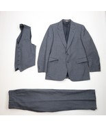 Vintage 70s Mens 42R 3 Piece Wool Suit Bell Bottoms Striped USA Pants 34... - $3,834.23 MXN