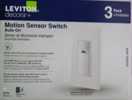 Decora Motion Sensor In-Wall Switch, Auto-On, 2A, Single Pole, 3-Pack, DOS02-3PW - £49.53 GBP
