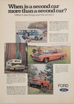 1970 Print Ad Ford Ranchero,Bronco,Club Wagon,Pickup Truck with Camper Top - $21.37
