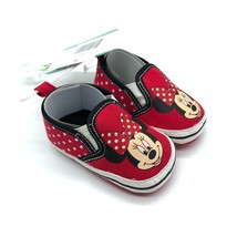 Disney Baby Girls Slip On Sneakers Soft Sole Minnie Mouse Red Canvas 3-6M - £7.78 GBP