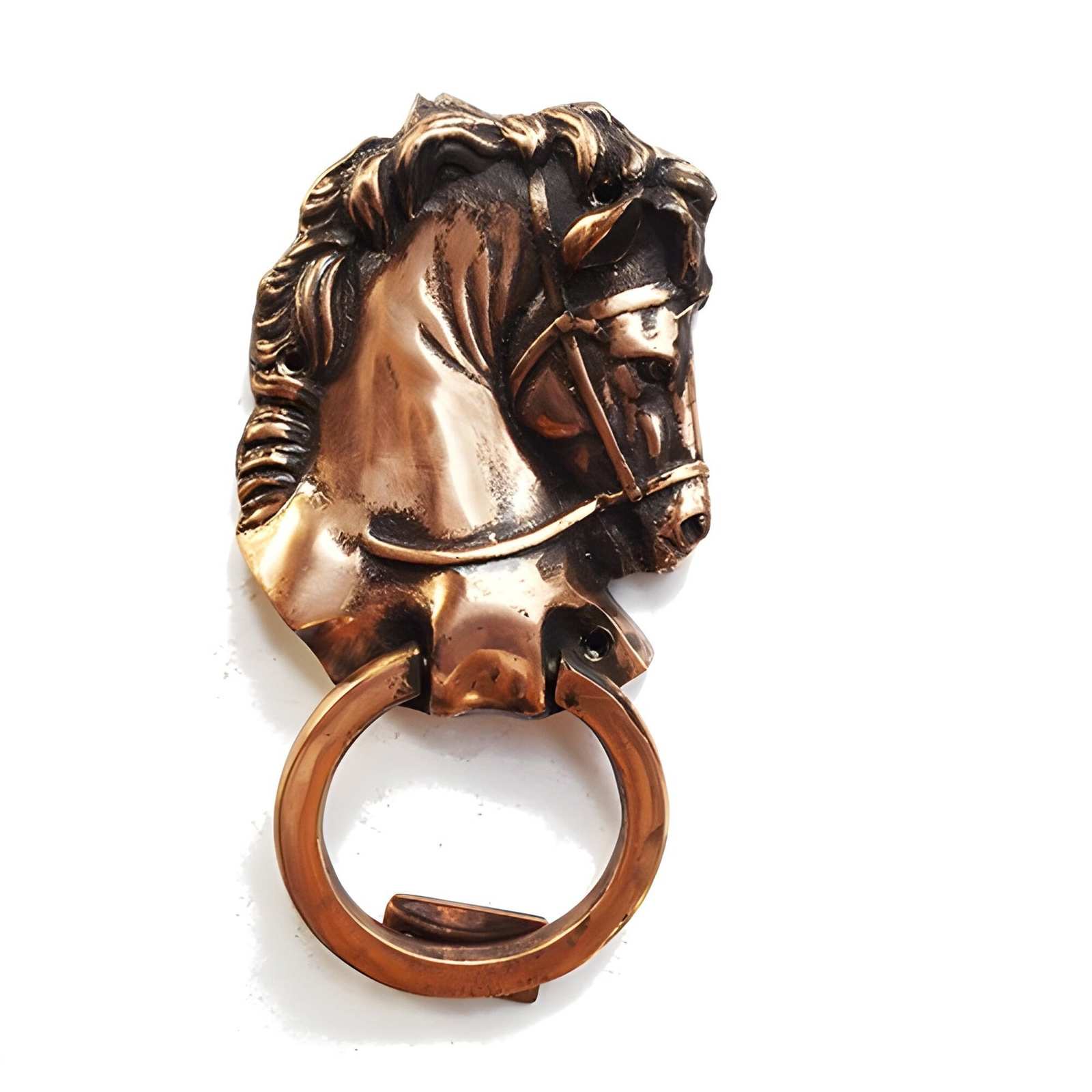 Stallion Statue Brass Door Knocker Earrings 10&quot; Athenian Horse Ring Door... - $149.00