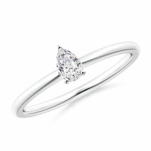 ANGARA Natural Diamond Pear-Shaped Engagement Ring in 14K Gold (HSI2, 0.2 Ctw) - £610.67 GBP
