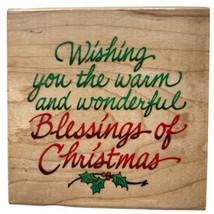 Christmas Blessing Message Words Rubber Stamp Stampendous Q039 Vintage 1998 New - $9.72