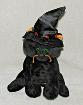 Ty Pluffies Cat Stuffed Plush 2007 Spooksie Black Orange Pumpkin Halloween - £6.71 GBP