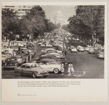 1955 Magazine Photo Crowded Streets Cars in Traffic Washington,DC - £9.64 GBP