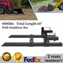 60&quot; 4000Lbs Clamp-On Pallet Forks 60Inch For Skid Steer Loader Bucket Tr... - £193.67 GBP